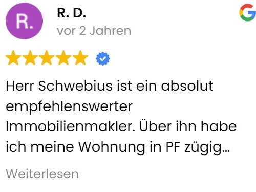 5 sterne bewertung: wohnung in pforzheim zügig verkauft